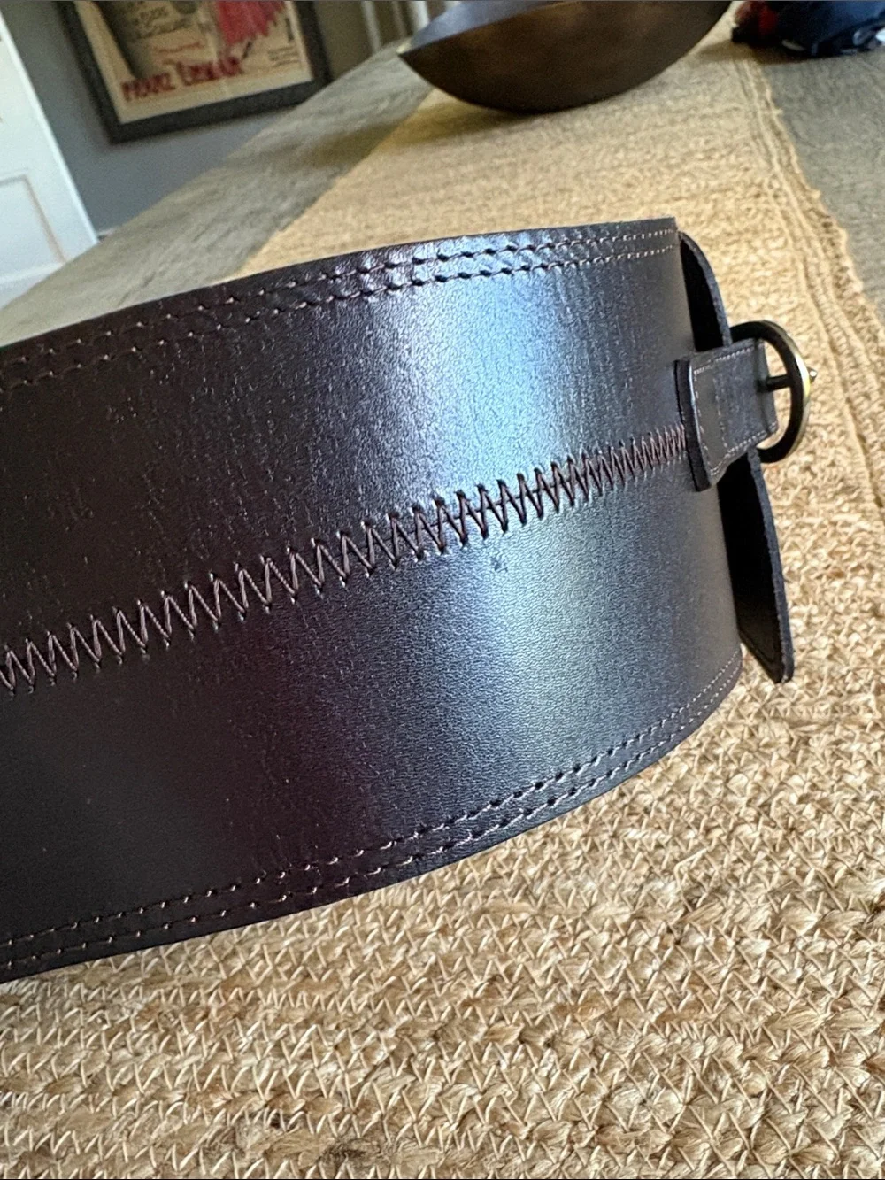 Wide Brown Leather Waist Belt for women